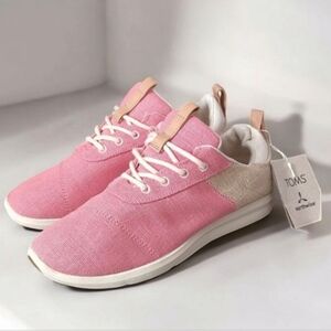 NWT TOMS Earthwise Sneakers In Tea Pink/ Natural Size Woman's 6